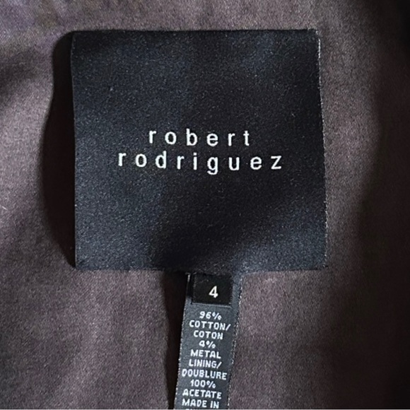 Robert Rodriguez Ruffled Chocolate Brown Longline Evening Dress Coat Size 4 - Picture 7 of 8